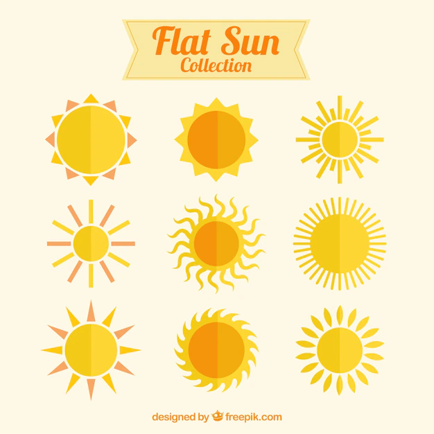 Free Vector | Flat suns collection