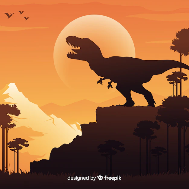 Free Vector | Flat t-rex background
