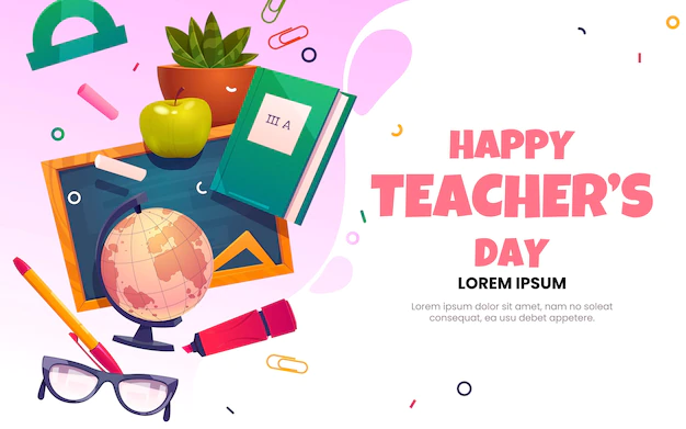 Free Vector | Flat teachers' day landing page template