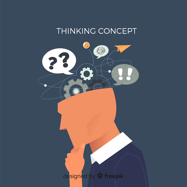 Free Vector | Flat thinking concept