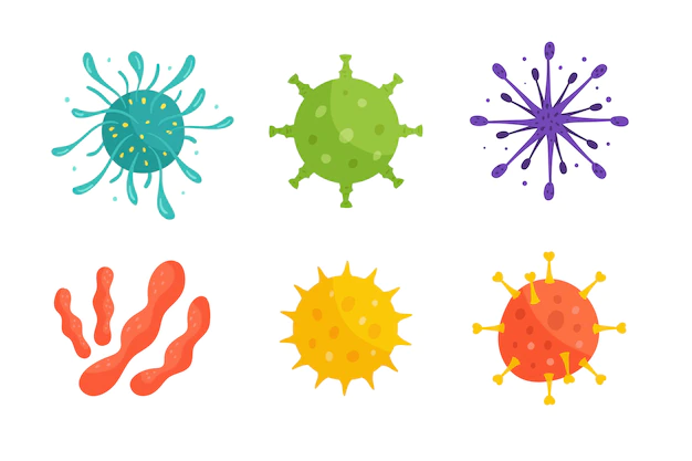 Free Vector | Flat virus collection