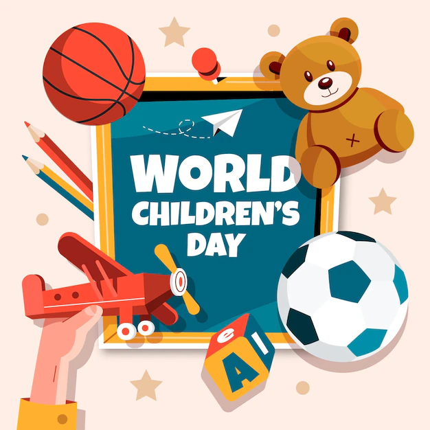 Free Vector | Flat world children's day background