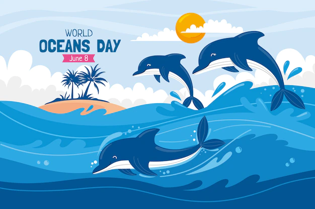 Free Vector | Flat world oceans day background