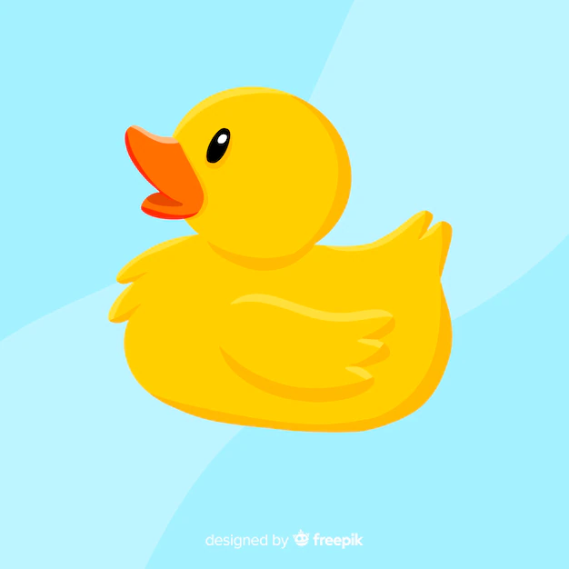 Free Vector | Flat yellow rubber duck on water