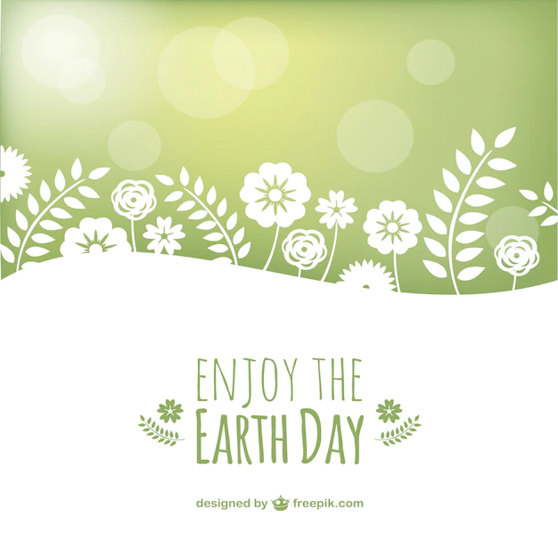 Free Vector | Floran earth day background in green and white