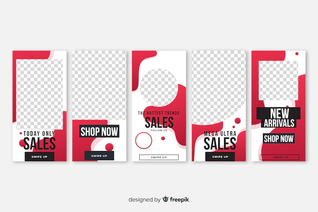 Free Vector | Fluid shapes sale instagram stories template pack