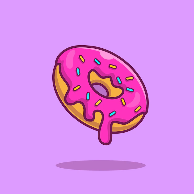 Free Vector | Flying doughnut melted cartoon  icon illustration