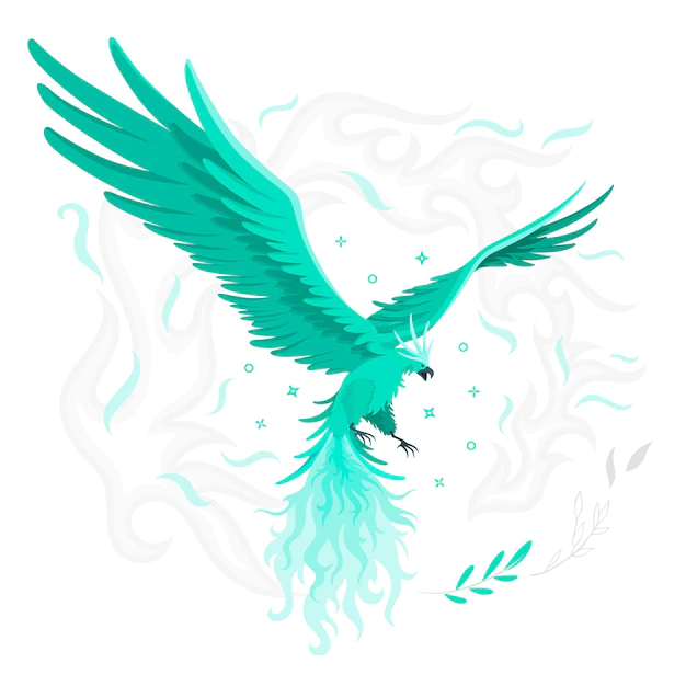 Free Vector | Flying phoenix concept illustration