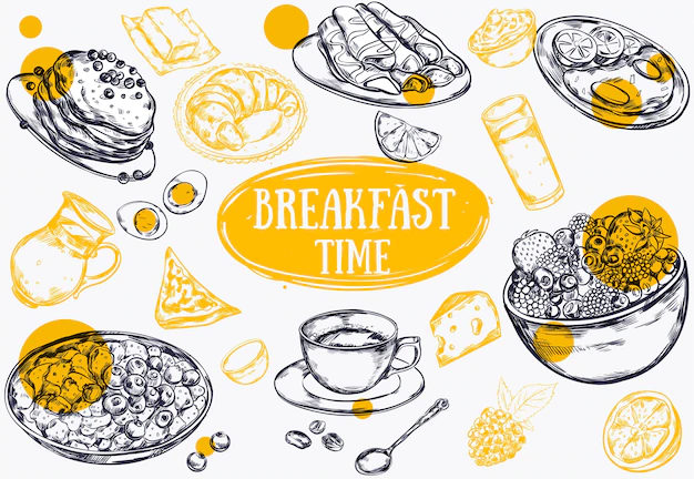 Free Vector | Food breakfast illustration