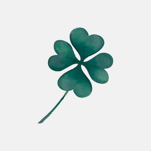 Free Vector | Four leaves clover in hand drawn style