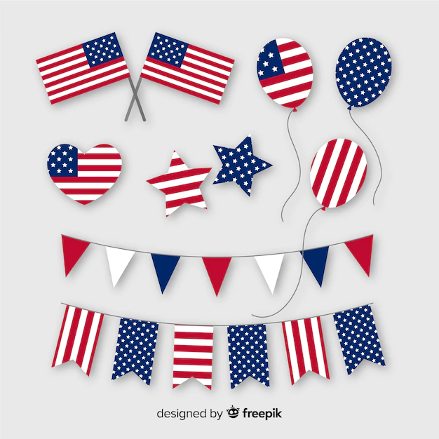 Free Vector | Fourth of july element collection