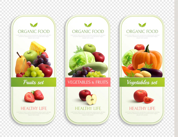 Free Vector | Fruits and vegetables organic labels