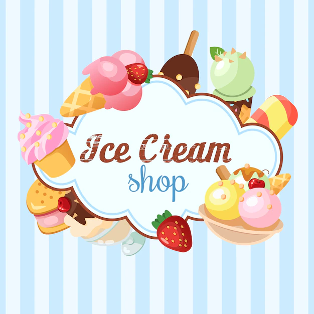 Free Vector | Funny ice cream background.