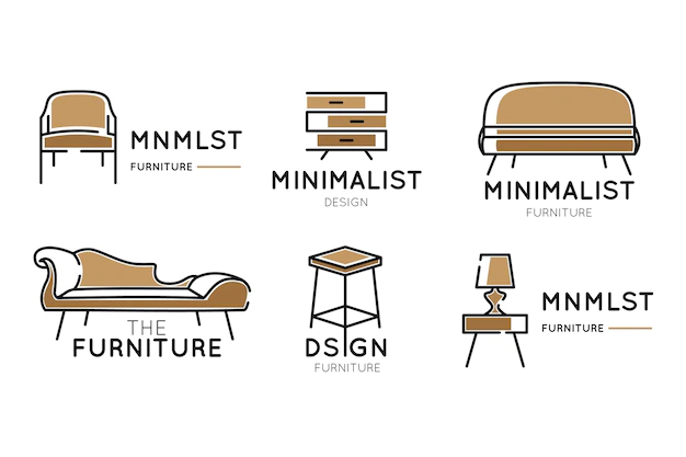 Free Vector | Furniture logo collection