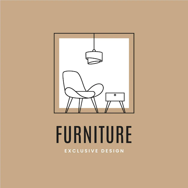 Free Vector | Furniture logo with minimalist elements