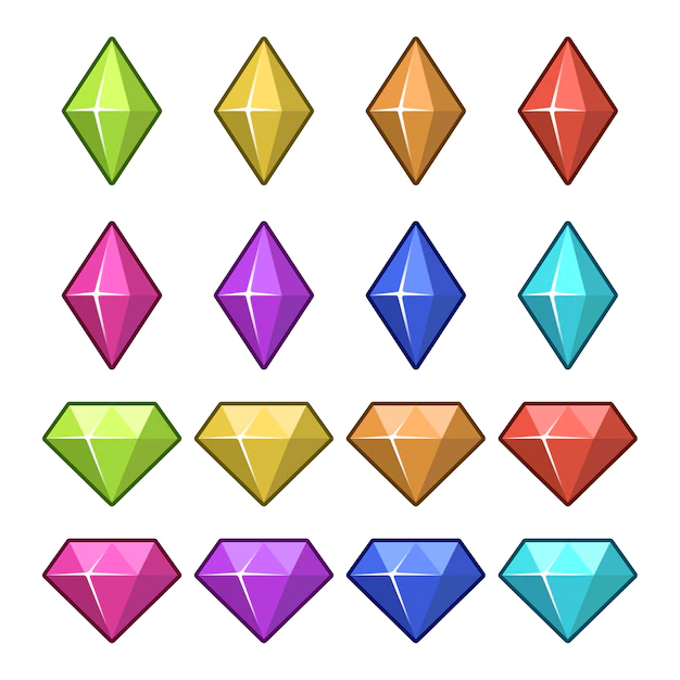 Free Vector | Game diamonds set