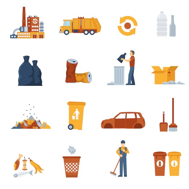 Free Vector | Garbage color icons