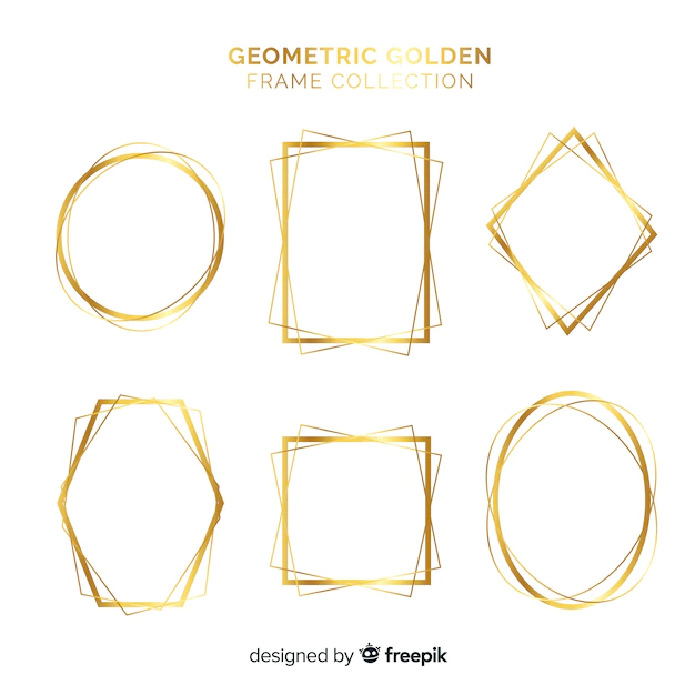 Free Vector | Geometric golden frame collection