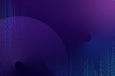 Free Vector | Geometric pattern purple technology background with circles