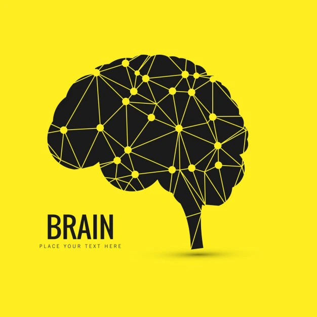 Free Vector | Geometrical brain background in yellow color