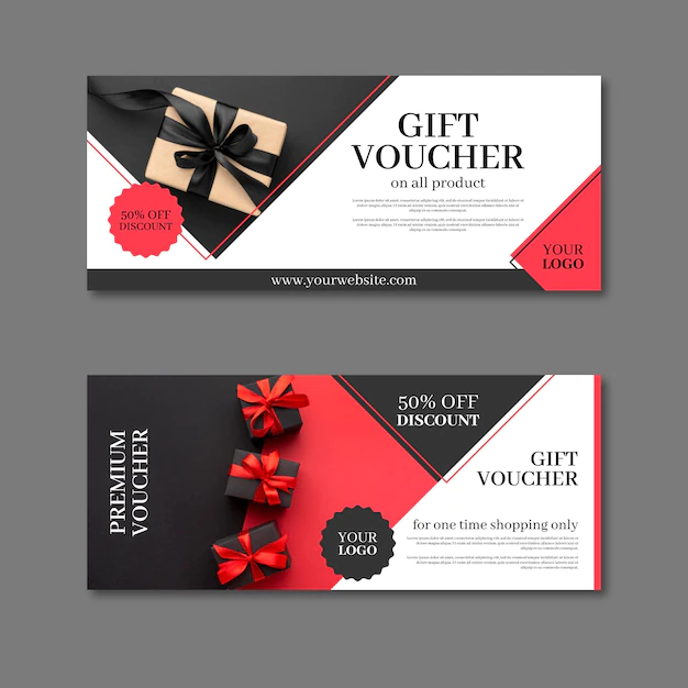 Free Vector | Gift voucher template with discount