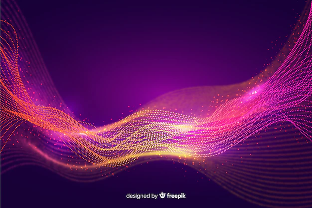 Free Vector | Glowing particles and wavy wallpaper
