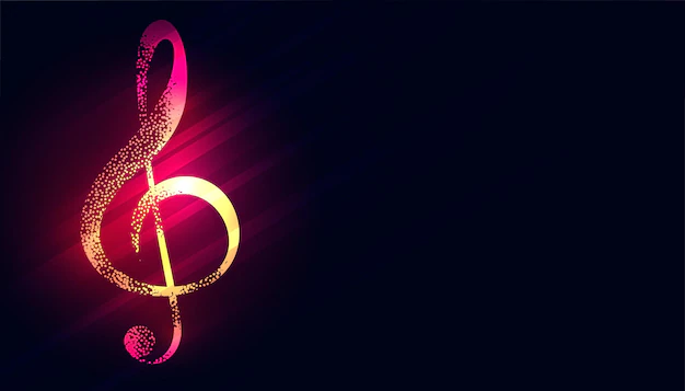 Free Vector | Glowing shiny musical notes background design