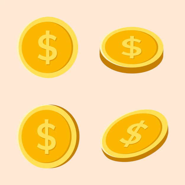 Free Vector | Gold coin sticker, money vector finance clipart in flat design