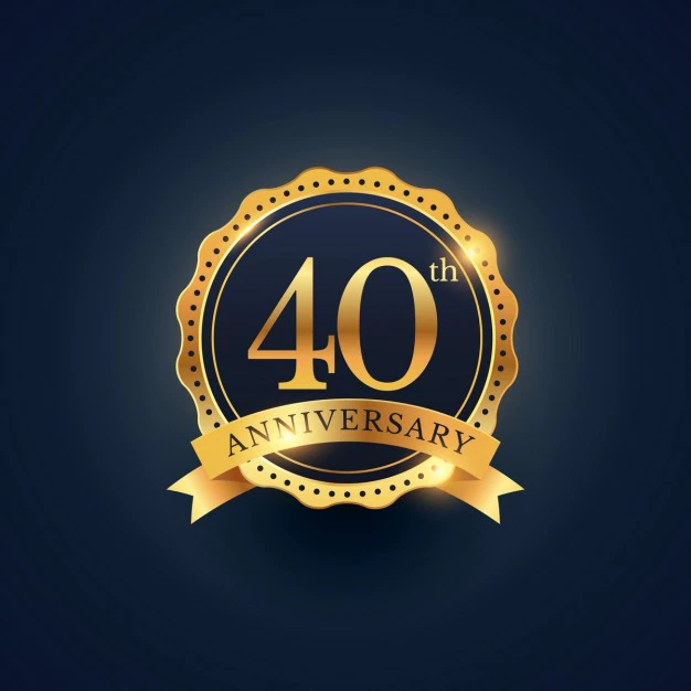 Free Vector | Golden badge for the 40th anniversary