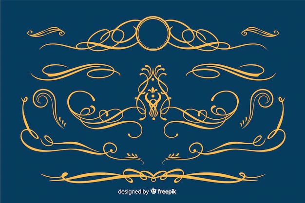 Free Vector | Golden border ornament collection