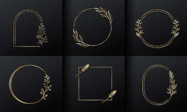 Free Vector | Golden circle flower frame