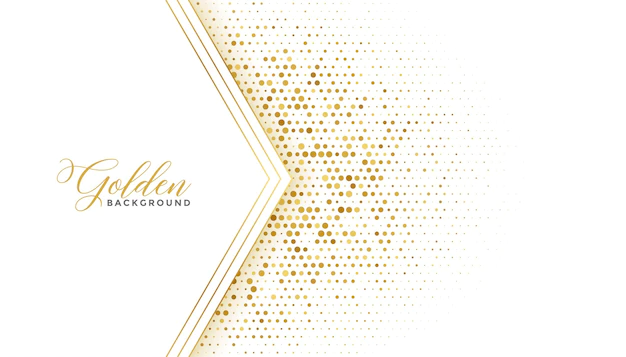 Free Vector | Golden luxury halftone glitter white background