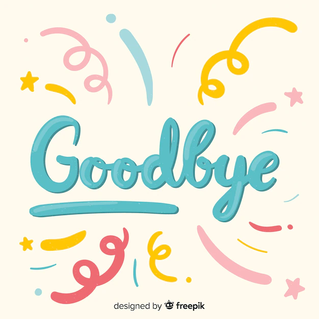 Free Vector | Goodbye spirals lettering background