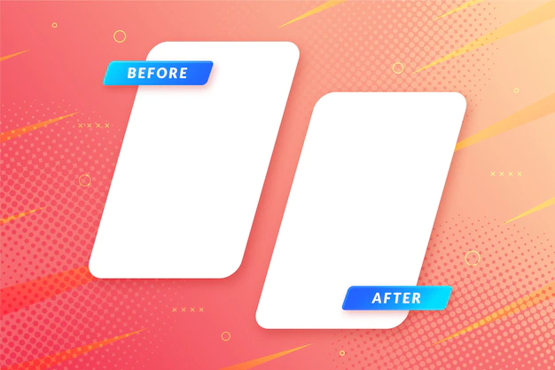 Free Vector | Gradient before and after background template