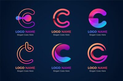 Free Vector | Gradient c logo template collection