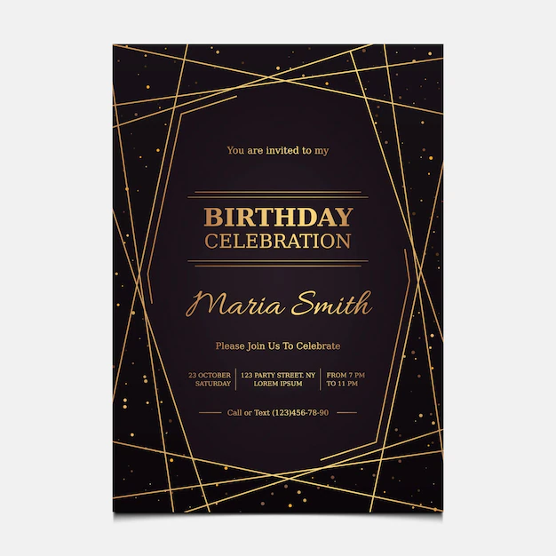 Free Vector | Gradient elegant birthday invitation template