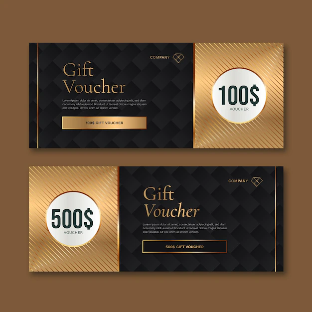 Free Vector | Gradient golden gift voucher banners