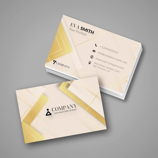 Free Vector | Gradient golden luxury horizontal business card template