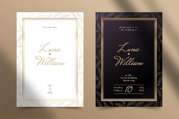 Free Vector | Gradient golden luxury wedding invitation template