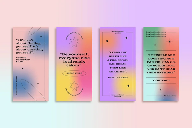 Free Vector | Gradient inspirational quotes instagram stories collection