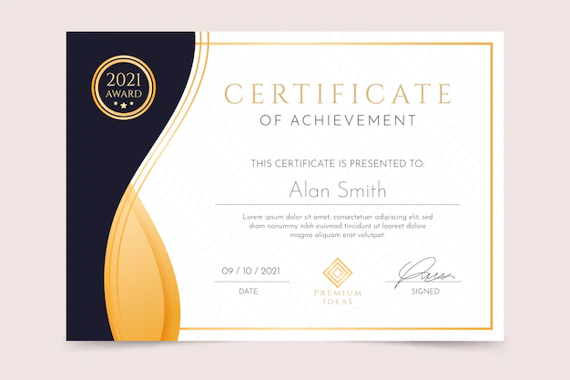 Free Vector | Gradient luxury certificate of achievement