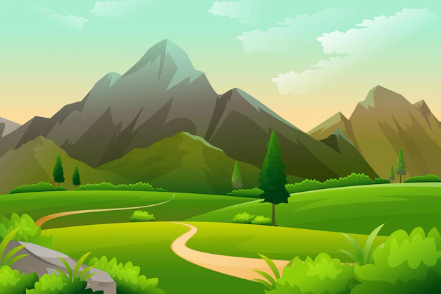 Free Vector | Gradient mountain landscape