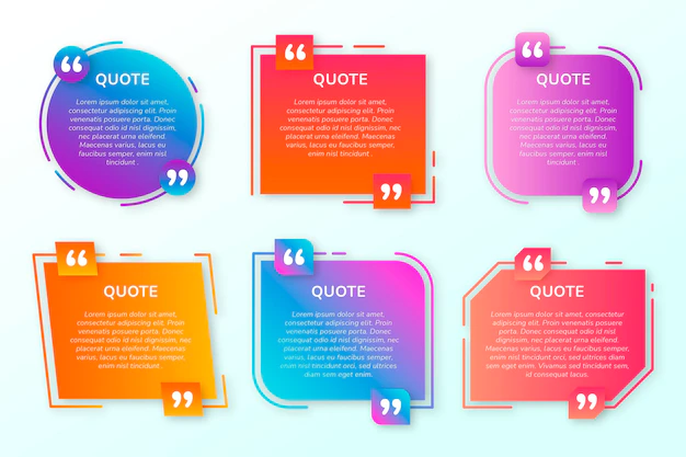 Free Vector | Gradient quote box frame collection