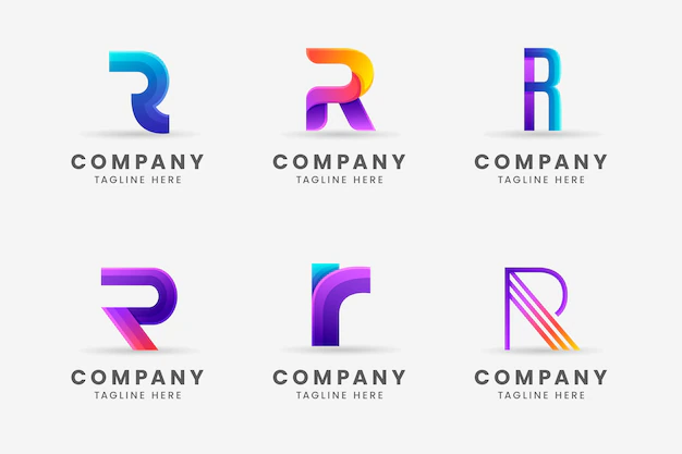 Free Vector | Gradient r logo template collection