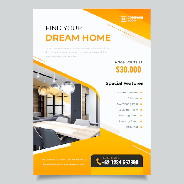 Free Vector | Gradient real estate poster template