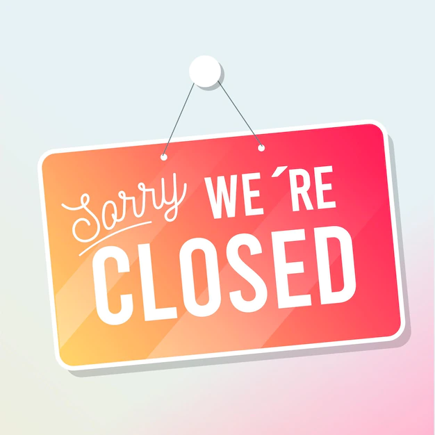 Free Vector | Gradient sorry, we're closed signboard