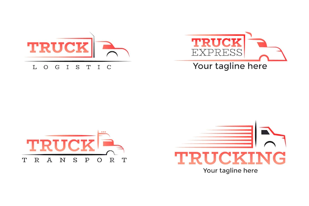 Free Vector | Gradient truck logo collection