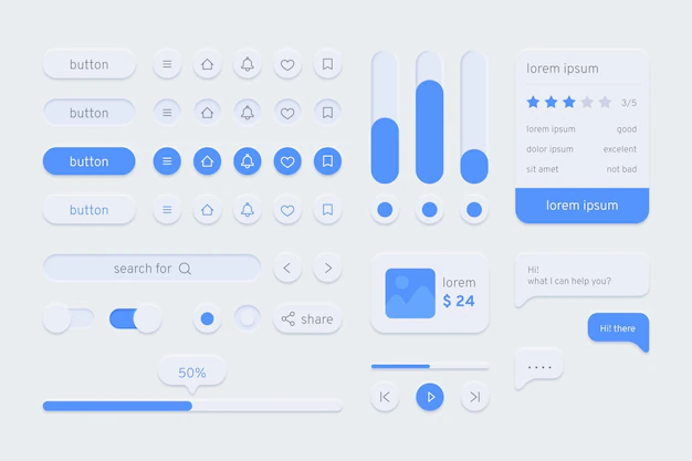 Free Vector | Gradient ui kit for apps