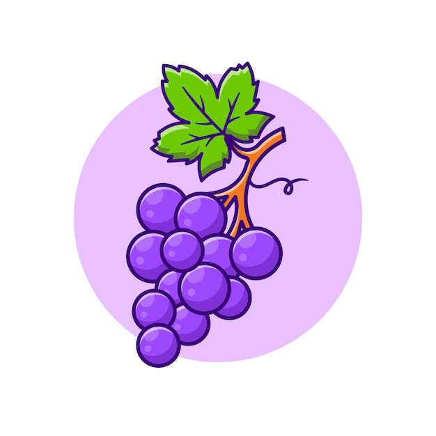 Free Vector | Grape fruit cartoon illustration. flat cartoon style
