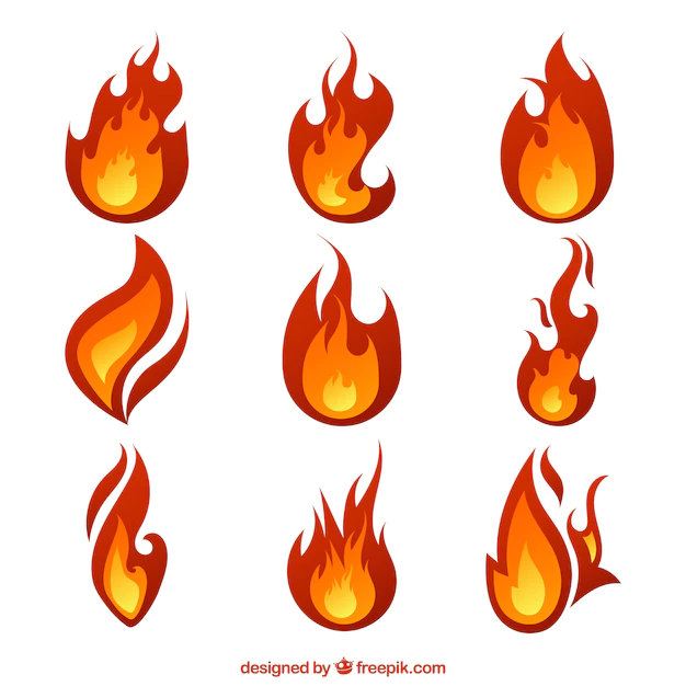 Free Vector | Great flames with different designs
